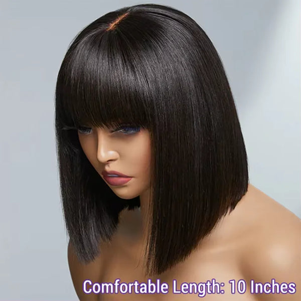 Straight Bob Wig With Bangs for Women