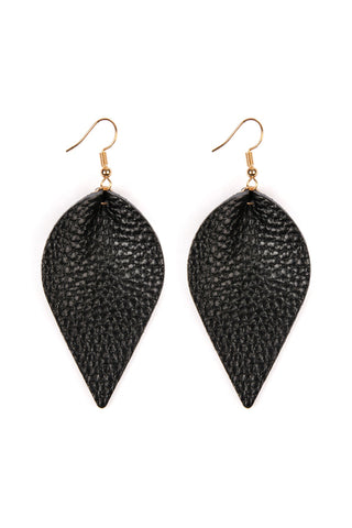 Teardrop Shape Genuine Leather Earrings