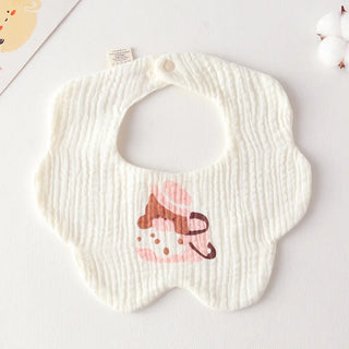 Buy pink-hat-dog Cotton Gauze Baby Print Bibs Infant Bib