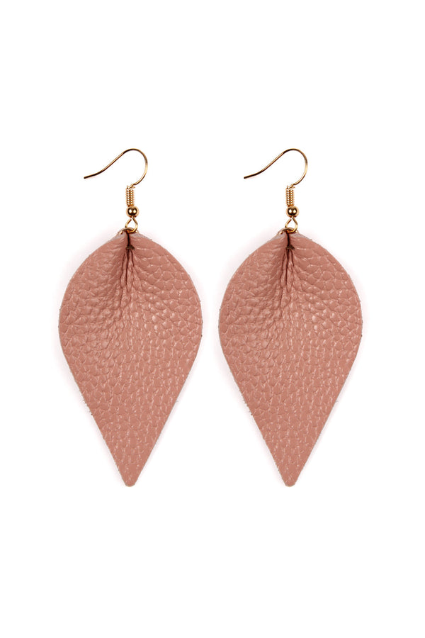 Teardrop Shape Genuine Leather Earrings