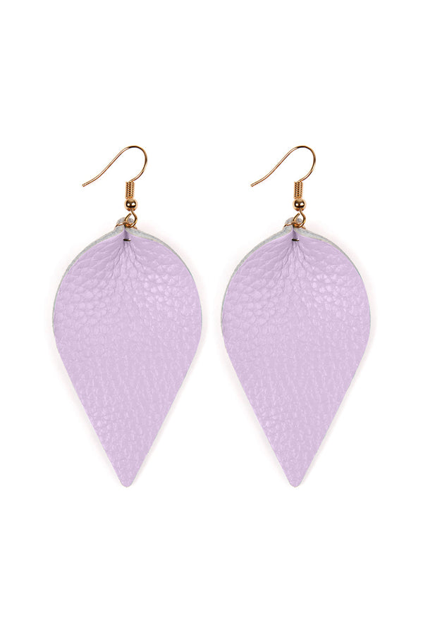 Teardrop Shape Genuine Leather Earrings