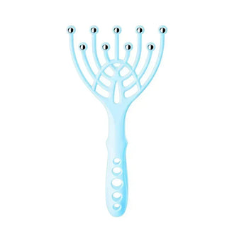 Buy blue 1 Pc Head Massager Scalp Neck Comb Roller Five Finger 9 Claws Steel Ball Hand Held Relax Spa Hair Care for Hair Stress Relief