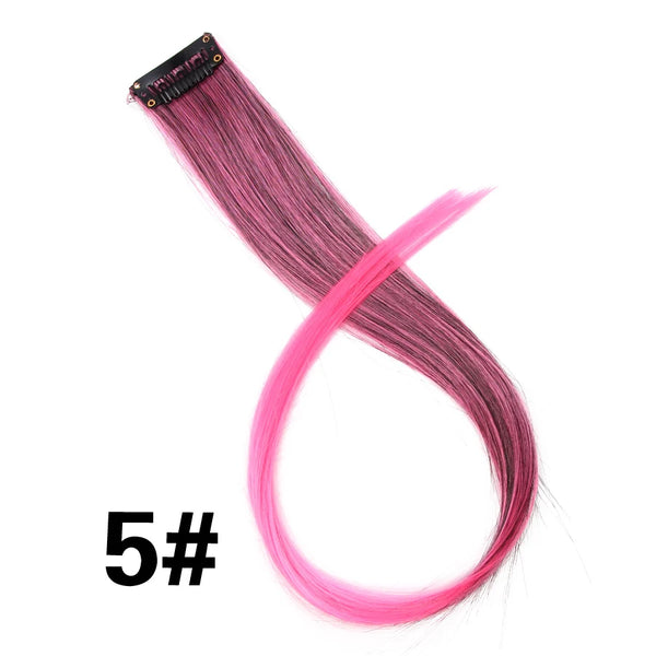 Color Ombre Straight Hair Extension Clip in Hairpieces