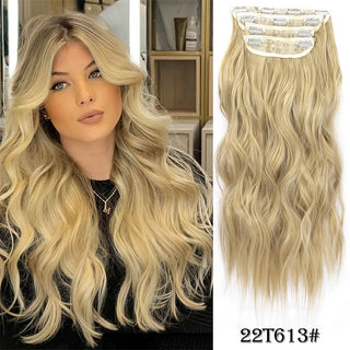 Buy 22t613 4Pcs/Set 20Inch Synthetic Hair Clip in Long Wavy Thick Hairpieces