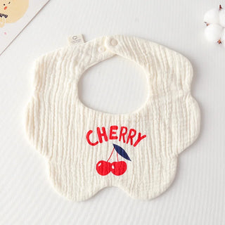 Buy two-cherries Cotton Gauze Baby Print Bibs Infant Bib