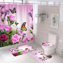 4 Pcs Shower Curtain Sets With 12 Hooks