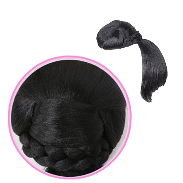 Synthetic Hair Buns With Bangs