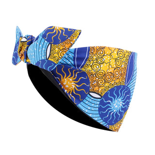 Buy 1002f-wave-blue African Pattern Print Headband