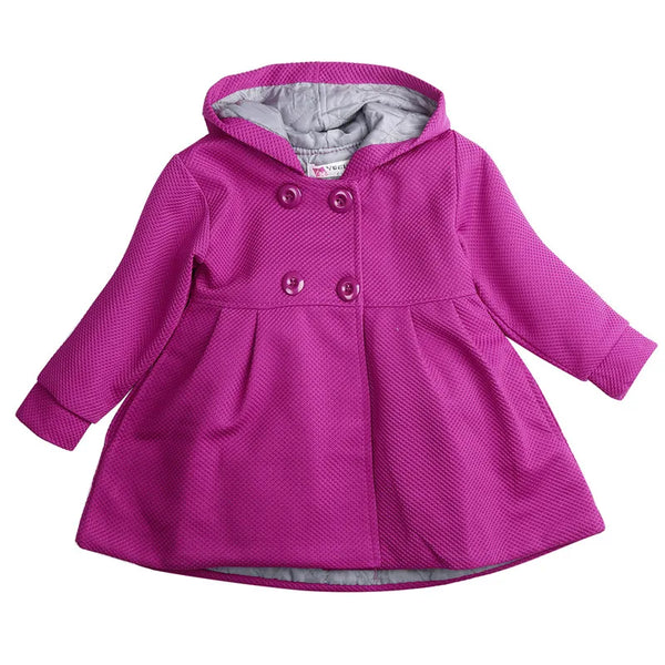 0-36m Baby Girls Coats Autumn Winter Kid Girls Clothes Warm Button Hoodies Coat Kids Girls Jacket Outwear