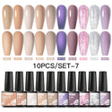 10/12pcs Spring Macaron Nail Gel Polish Set Semi Permanent UV for Manicure Soak Off Gel Nail Polish Kit Varnishes Nail Supplies