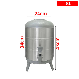 Buy 8l 100% Stainless Steel Barrel With Thermometer Milk Tea Barrel Heat Cold Insulation Barrel Commercial Bucket Soy Milk Container