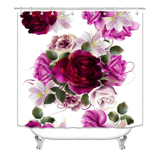 Buy only-shower-curtain 4 Pcs Shower Curtain Sets With 12 Hooks