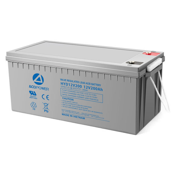 ACOPOWER HYD12-200Ah 12V 200Ah AGM Deep Cycle Sealed Lead Acid Battery