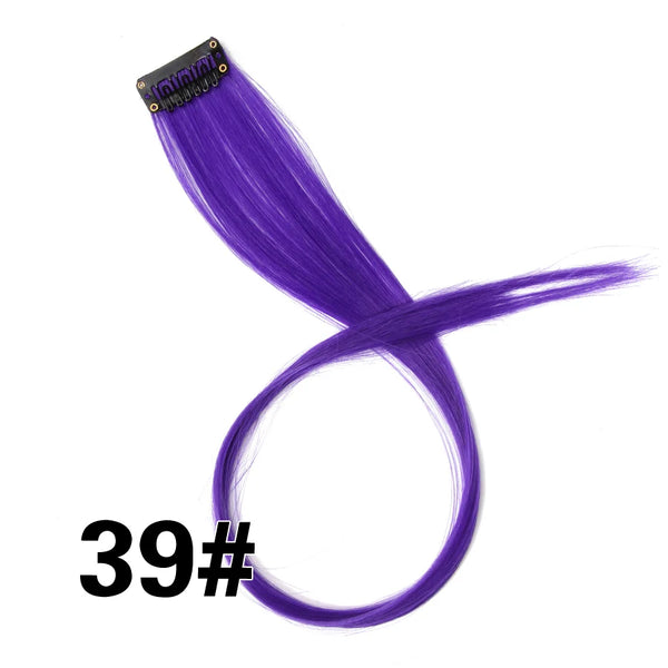 Color Ombre Straight Hair Extension Clip in Hairpieces