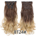 22Inch Synthetic Long Curly 16Clips Clip in Hair Extensions