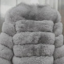 100% True Fur Coat Women's Warm and Stylish Natural Fox Fur Jacket Vest Leather Coat Natural Fur Coats  Free Shipping