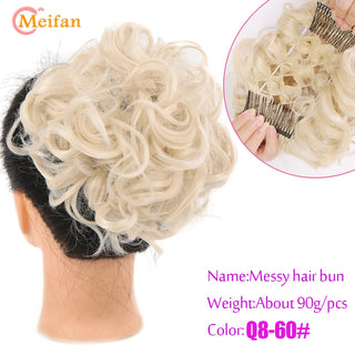 Buy 60 Curly Chignon With Comb Clips