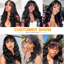 Body Wave Human Hair Wigs With Bangs