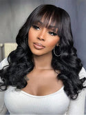 Body Wave Human Hair Wigs With Bangs