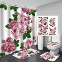 4 Pcs Shower Curtain Sets With 12 Hooks