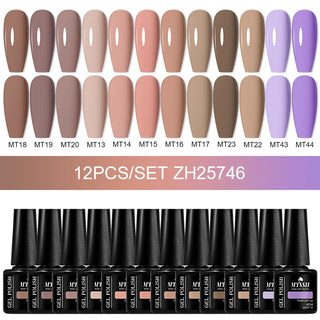 Buy zh25746 10/12pcs Spring Macaron Nail Gel Polish Set Semi Permanent UV for Manicure Soak Off Gel Nail Polish Kit Varnishes Nail Supplies