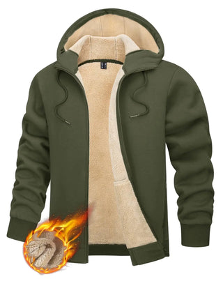 Buy army-green Sherpa Hoodie