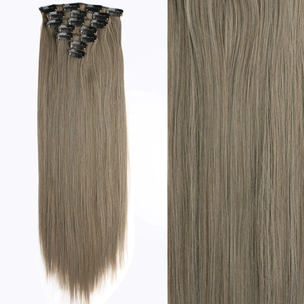 22Inch Long Straight Wavy Hair Extension 7Pcs/Set 16 Clips