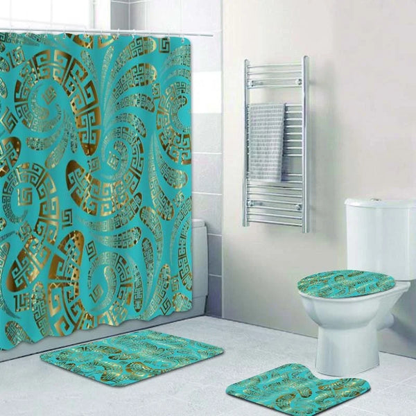 Modern Geometric Shower Curtain Set