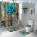 4 Pcs Shower Curtain Sets With 12 Hooks