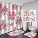 4 Pcs Shower Curtain Sets With 12 Hooks