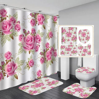 Buy b1 4 Pcs Shower Curtain Sets With 12 Hooks