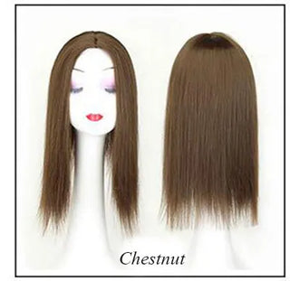 Buy chestnut Women Synthetic Hair Pieces 3 Clips in One Piece Hair Extension Long Straight High Temperature Fiber for Lady