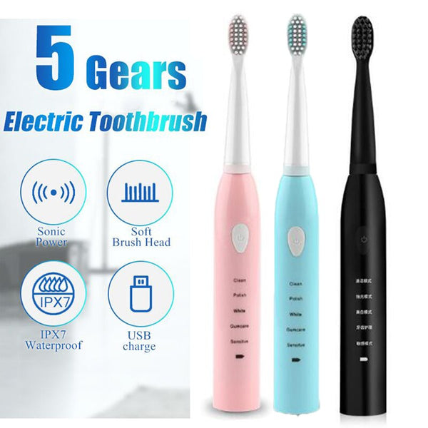 Ultrasonic Sonic Electric Toothbrush Rechargeable Tooth Brushes Washable Electronic Whitening Teeth Brush Adult Timer Toothbrush