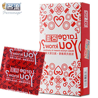 PERSONAGE 10Pcs/Lot 55mm Large Size Condoms Plus Size 55mm Big Condones Penis Sleeve Natural Latex Contraception Adult Sex Toys