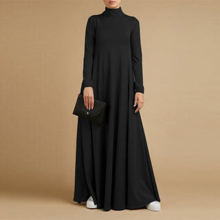 Buy black Autumn Turtleneck Long Sleeve Sundress