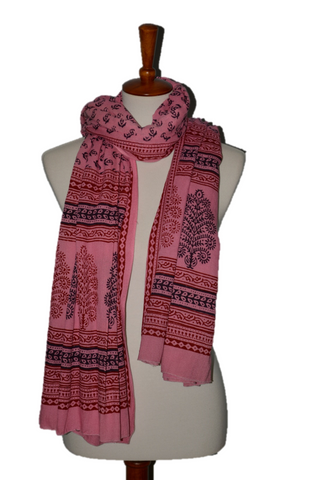 Block Printed Floral Scarf