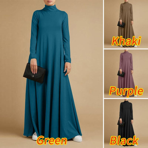 Autumn Turtleneck Long Sleeve Sundress