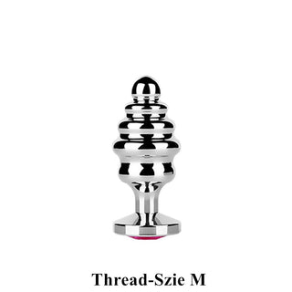 Buy thread-size-m Stainless Steel Butt Plug Anal Massager Spiral Beads Stimulation Thread Anal Plug Anus Sex Toy for Adult Couples SM Products