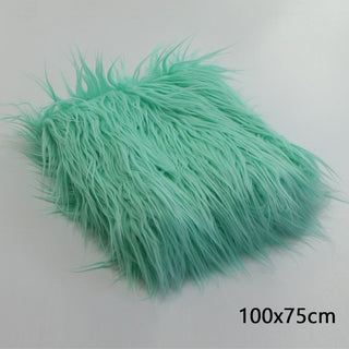 Buy mint-100x75 Clearance 75X50cm Newborn Baby Infant Photo Blanket Fake Fur Rug Blanket Plush Photography Background Prop Basket Stuffer Filler