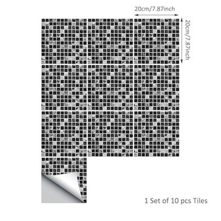 Buy 20cm Funlife Self Adhesive Mosaic Tile Sticker,Kitchen Backsplash Bathroom Wall Tile Stickers Decor Waterproof Peel&amp;Stick PVC Tiles