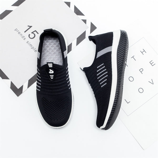 Women Flat Shoes Knit Woman Casual Slip on Vulcanized Shoes Female Mesh Soft Breathable Women's Footwear for Ladies Sneaker