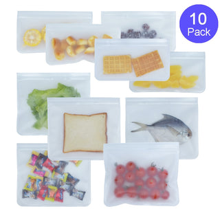 Food Storage Bag Reusable Freezer Bag PEVA Ziplock Silicone Bag Leakproof Top Kitchen Organizer