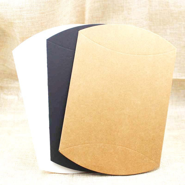 FeiLuanCustom Pillow Gift Box Kraft/Black/White Cardboard Paper Candy Packing Box Mutli Size 20pc Per Lot Custom Logo Cost Extra