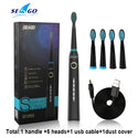 Seago Sonic Electric Toothbrush Tooth Brush USB Rechargeable Adult Waterproof Ultrasonic Automatic 5 Mode With Travel Case