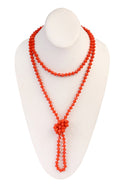 8mm Longline Hand Knotted Necklace