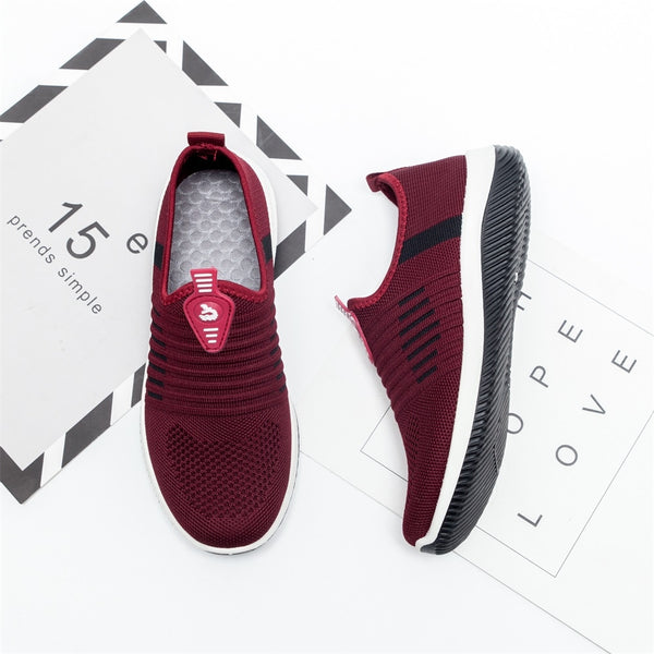 Women Flat Shoes Knit Woman Casual Slip on Vulcanized Shoes Female Mesh Soft Breathable Women's Footwear for Ladies Sneaker