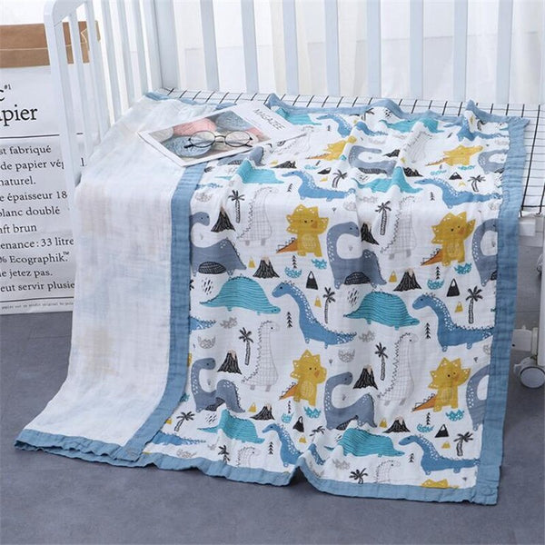 110x120cm 4 and 6 Layers Muslin Bamboo Cotton Newborn Baby Receiving Blanket Swaddling Kids Children Baby Sleeping Blanket