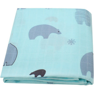 Buy blue-bear Muslin Swaddle 120x120 Baby Blanket Bamboo Fiber Baby Blankets Newborn Swaddle Stroller Newborn Blanket Pielucha Dropshipping