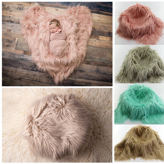 Clearance 75X50cm Newborn Baby Infant Photo Blanket Fake Fur Rug Blanket Plush Photography Background Prop Basket Stuffer Filler