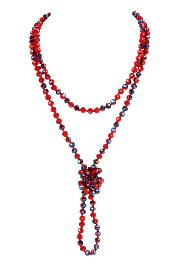 8mm Longline Hand Knotted Necklace